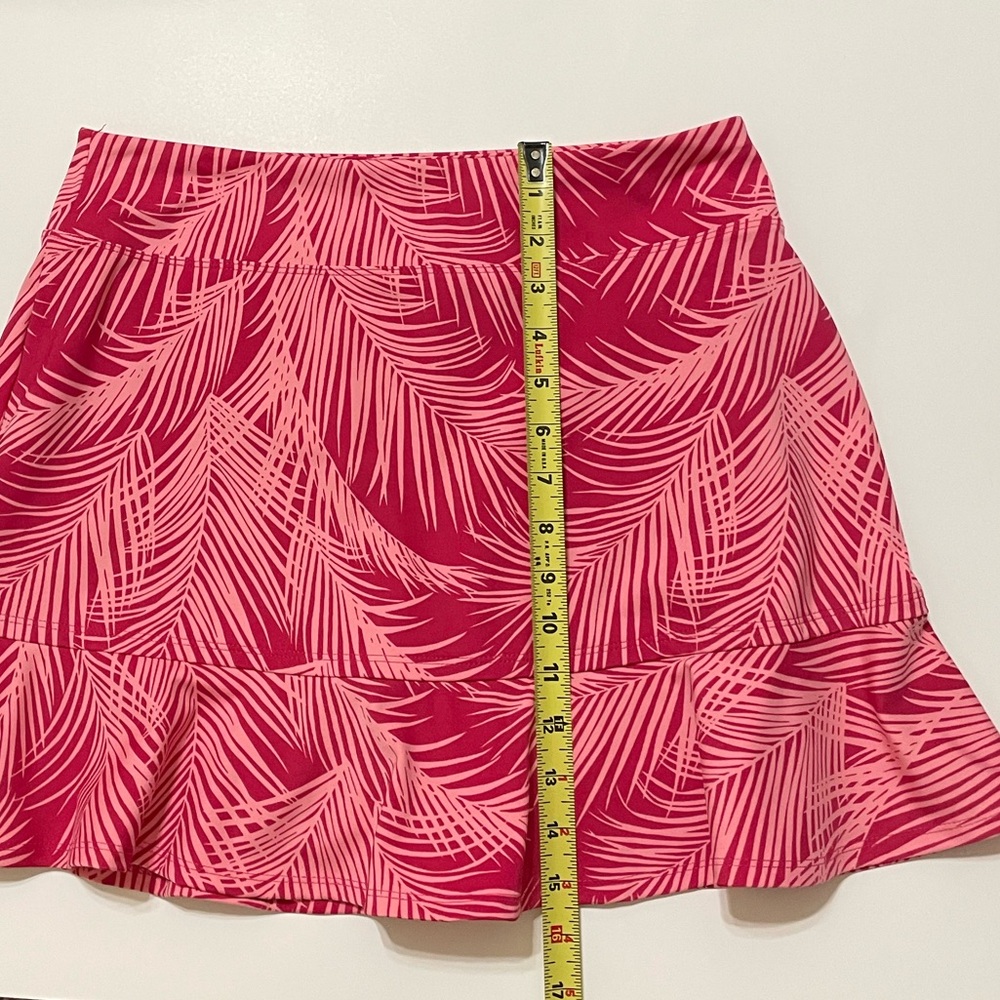 TOMMY BAHAMA Pink Palm Print Golf Pickleball Flounce Hem Activewear Skort Med - Picture 9 of 9